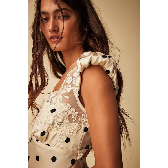 Free People Cream and Black Polka Dot Maxi Dress - Picture 5 of 11